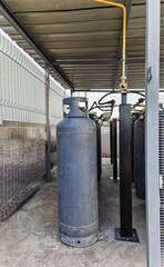 liquefied petroleum gas LPG cylinder, connected to a gas manifold system lp propane gas reticulation system