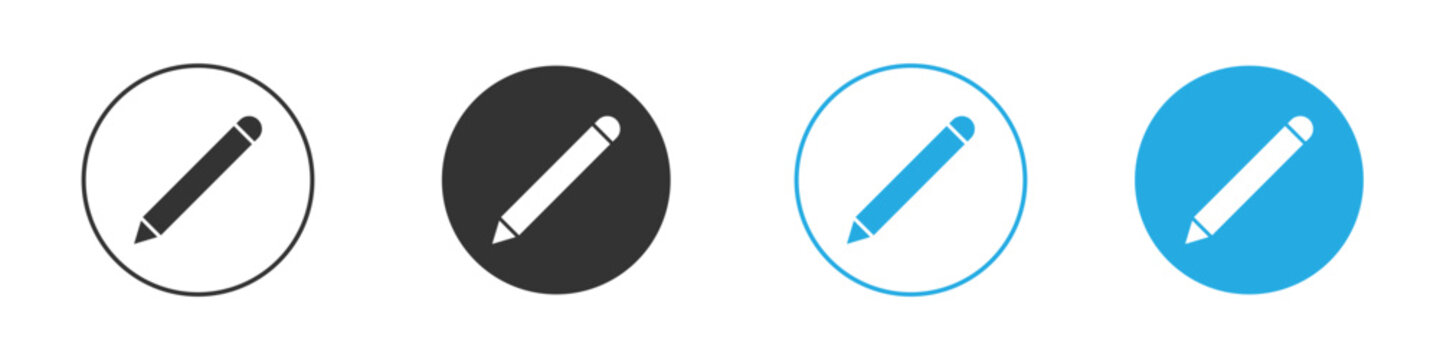 Pencil icons logo vector EPS 10, flat vector illustrations