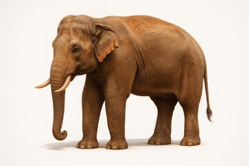 Majestic Asian Elephant Close-Up Portrait in Natural Light, Exotic Wildlife Animal