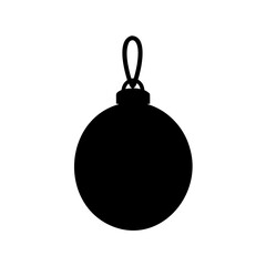 Christmas bauble or holiday ornament silhouette icon Vector, illustration