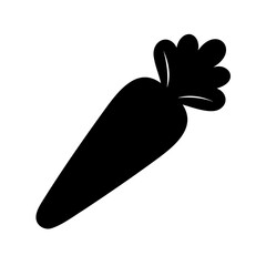 Black silhouette carrot icon simple vector illustration Vector, illustration