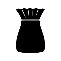 Simple black money sack icon illustration, finance symbol. Vector, illustration