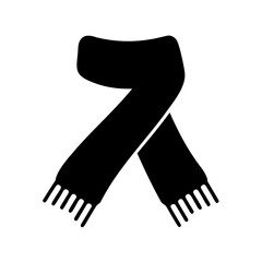 Scarf icon silhouette, winter accessory, clothing graphic Vector, illustration