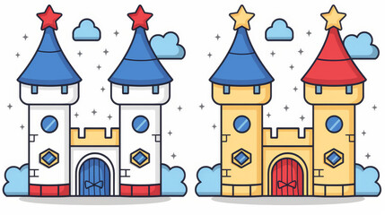  Colorful Castle Designs with Stars and Clouds