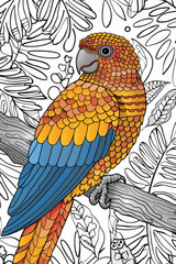 Fototapeta premium colorful parrot with detailed feather pattern