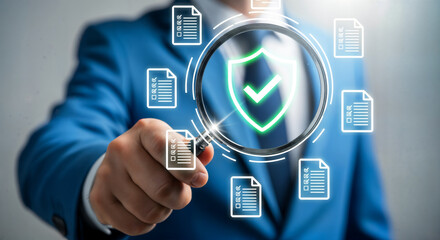 Professional managing digital documents with robust data security and privacy