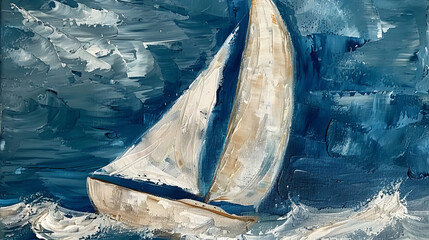  Sailing Ship in Turbulent Ocean Waves