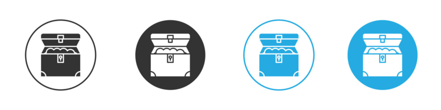 Treasure chest icons logo vector EPS 10, flat vector illustrations