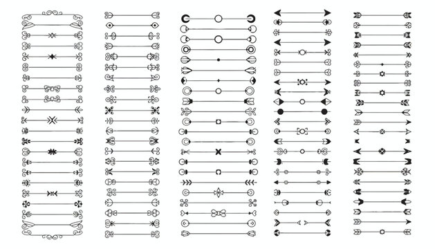 A big collection of decorative vector line dividers and text separators for elegant page design and calligraphic accents