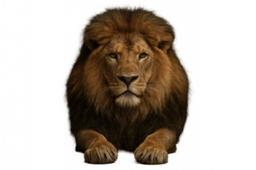 Regal Lion Close-Up Portrait with Majestic Expression, Powerful Big Cat Wildlife