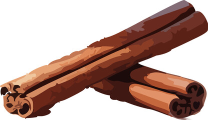 Two warm-toned cinnamon sticks lie crossed together, showcasing their rich brown texture and aromatic, rustic appearance.