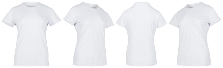 Playera blanca para dama 4 vistas sin fondo