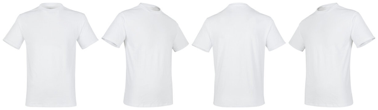 Playera blanca para caballero 4 vistas sin fondo