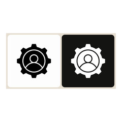 Administrator  icon in simple outline style, shown in black on white and white on dark.