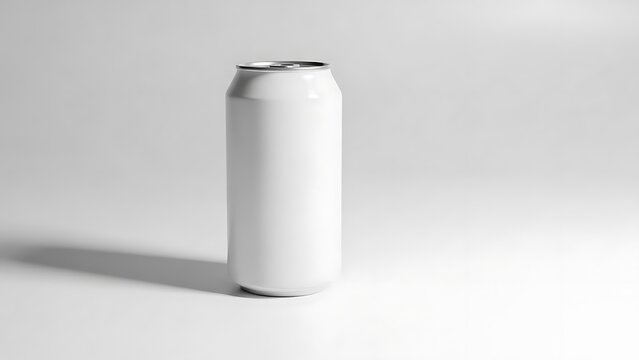 White aluminum beverage can mockup, isolated for branding design