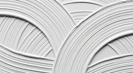 Abstract textured white paint brush strokes forming elegant curves