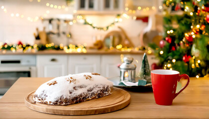 Fototapeta premium Christstollen an Weihnachten