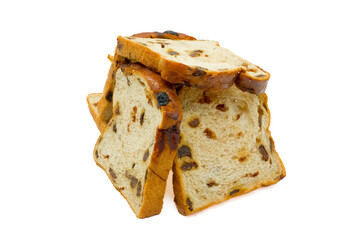 Six Slices of Fruit  bread  Concept of homemade baked goods straight from the oven.