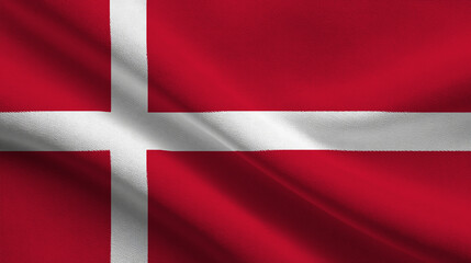 Flag of Denmark waving, symbolizing national sovereignty and pride