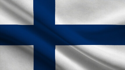 Finland's flag waving gently in the breeze showcasing national pride and sovereignty