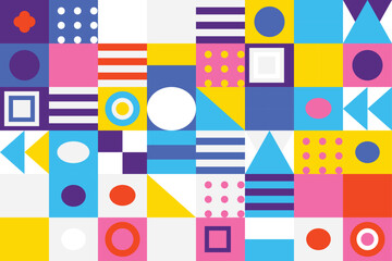 Obraz premium Geometric Pattern Design Modern Abstract Shapes and Vibrant Color Combinations