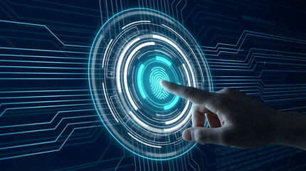 Innovative fingerprint scanning technology with hand for secure data access and ID