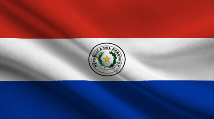 Symbol of sovereignty for Paraguay displayed in vibrant flag design