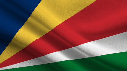 Sovereignty symbolized by the national flag of Seychelles waving gracefully in the breeze