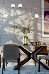 Naklejka premium Large luxury modern bright interiors Living room mockup illustration 3D rendering image