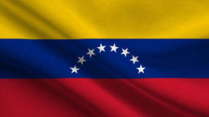 Sovereignty represented through the vibrant colors of the Venezuelan flag waving in the wind