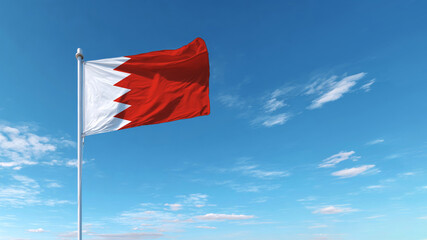 Celebrating Bahrain Independence Day and Flag Day under a bright blue sky