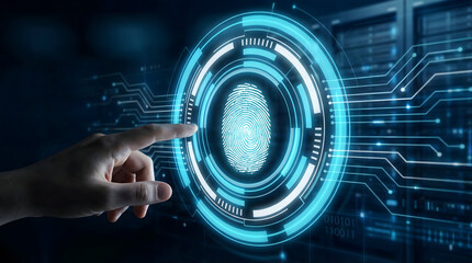 Advanced fingerprint scan unlocking secure data with biometric authentication system