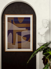 Fototapeta premium Large luxury modern bright interiors Living room mockup illustration 3D rendering image