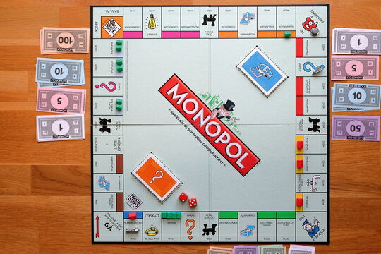 Monopoly board game. Above angle view.
