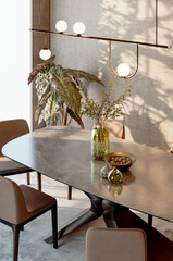 Fototapeta premium Large luxury modern bright interiors Living room mockup illustration 3D rendering image