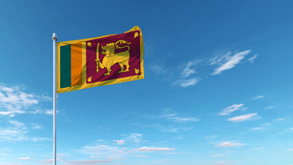 Sri Lanka celebrates Independence Day with the national flag flying high in the clear blue sky