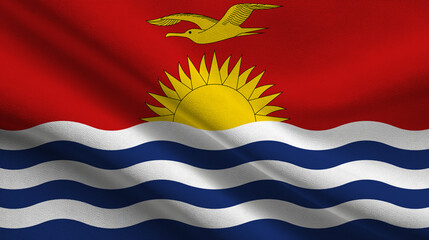 Celebration of independence and sovereignty with the Kiribati flag waving proudly