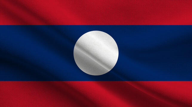Laos flag waving proudly to signify independence and sovereignty