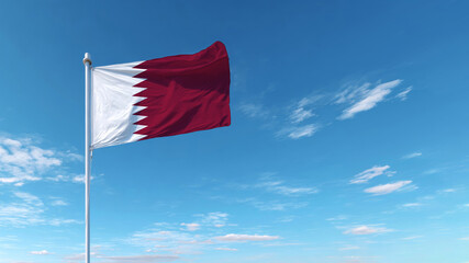 Qatar flag waving proudly in the sky symbolizing sovereignty and national pride