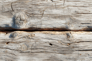 Fototapeta premium weathered wood plank with cracks and knots showing rustic character and natural aging