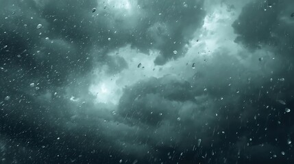 Fototapeta premium Rainy window with glowing cosmic particles