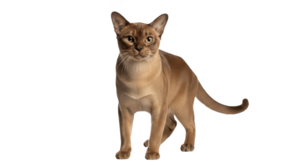 Calm Burmese Cat Lying Down Isolated on Transparent PNG Background