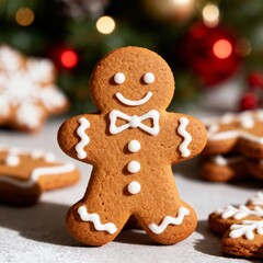gingerbread man cookie christmas closeup