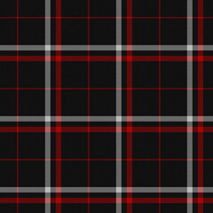 Black, Red, White Tartan Weave Pattern - Tile