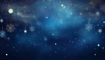 abstract dark blue background with falling snow