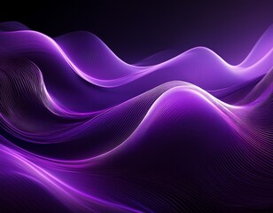 abstract flowing purple wavy lines on a dark background