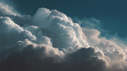 Majestic cloudscape with sunlight breaking through the dense clouds