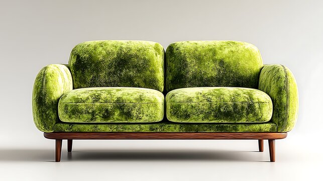Elegant sofa with plush velvet seating high resolution picture