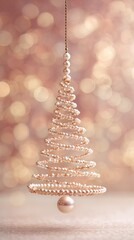 Elegant pearl Christmas tree ornament sparkles with holiday cheer