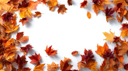 Vibrant autumn leaves frame for your fall design projects now